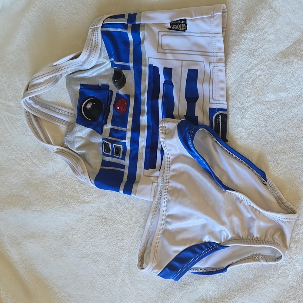 R2D2 Girls Swimsuit DISNEY/STARWARS Sz 110/4T